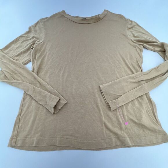 Vince Modal Long Sleeve Top Beige Size Small - Picture 1 of 3